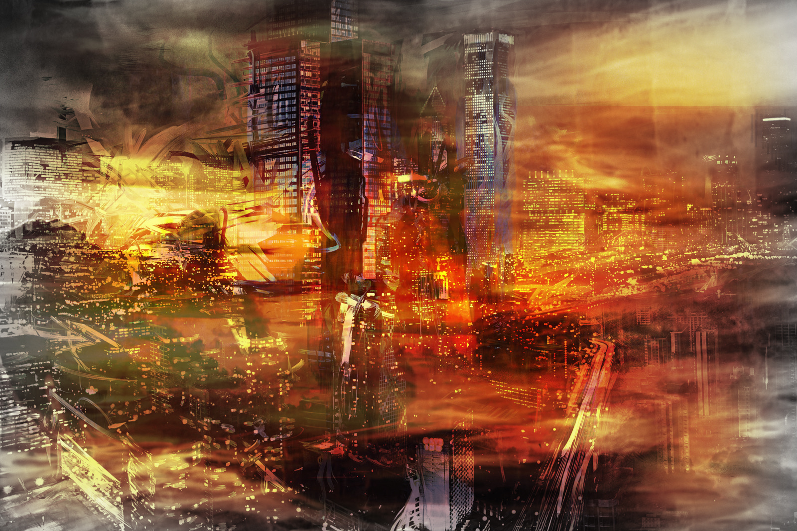 Chicago Fire, digital painting, 2003