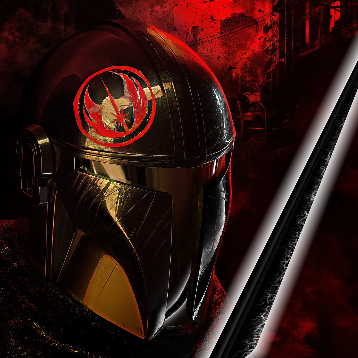 Mandalorian Jedi with the Dark Saber